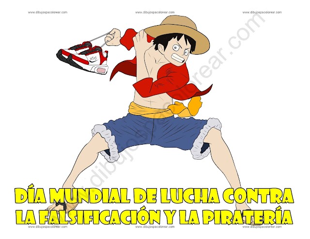 Día Mundial de Lucha contra la Falsificación y la Piratería dibujo a color y para colorear